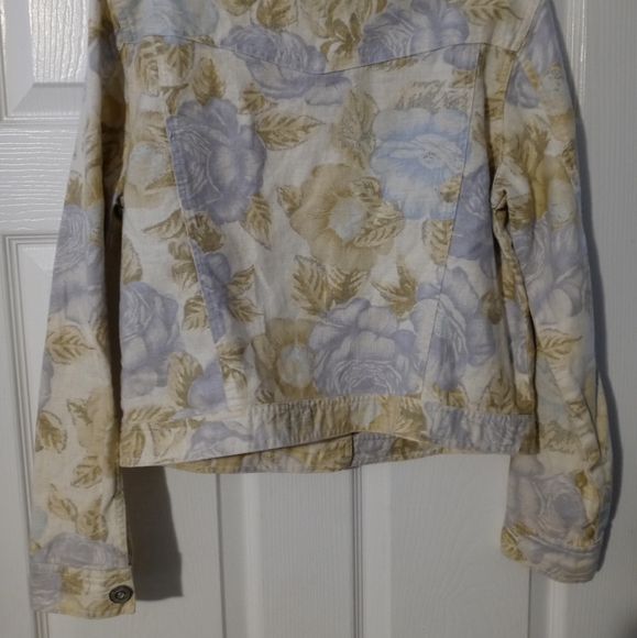 🧥VINTAGE BILL BLASS FLORAL DENIM JACKET SMALL WOMEN ,GIFT. 🎁 💝 - Picture 7 of 13